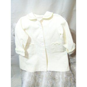 Vintage Little Bitty Child's Coat 3T Yellow Embroidery